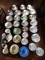 A New Hall tea-for-two service English porcelain trios including Allerton, Duchess, Royal Crown