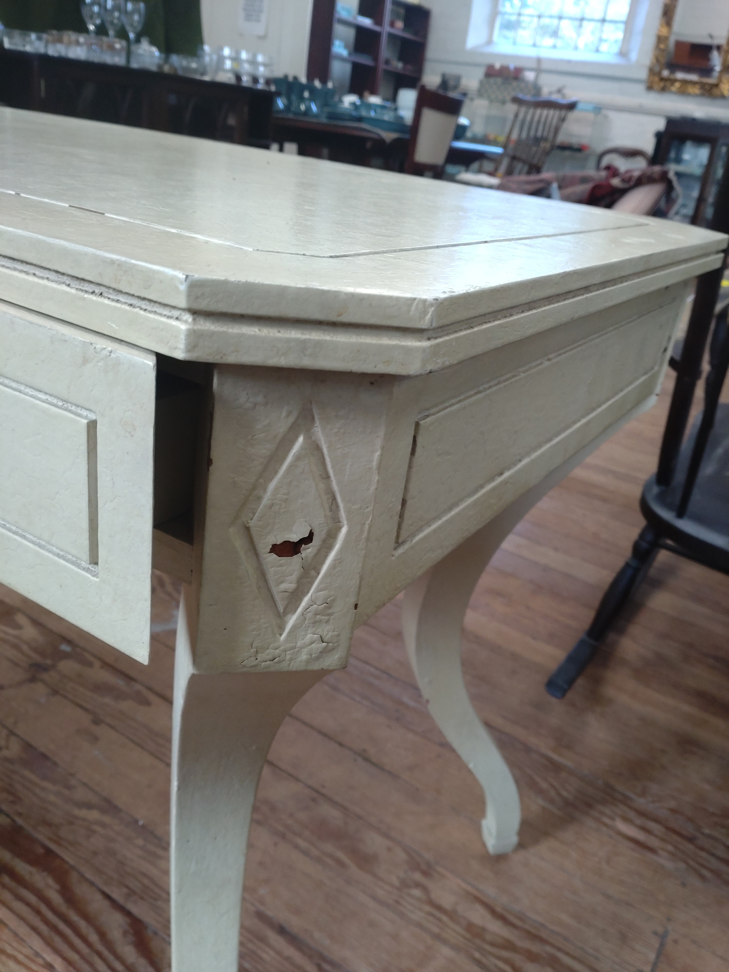 A modern of antique-style dressing table with three drawers. 74cm x 120cm x 62cm. (Some - Image 2 of 2