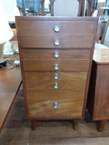 A teak tallboy chest of drawers. 78cm x 40cm x 39