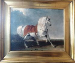 A lithograph of a horse. 83cm x 72cm x 9cm