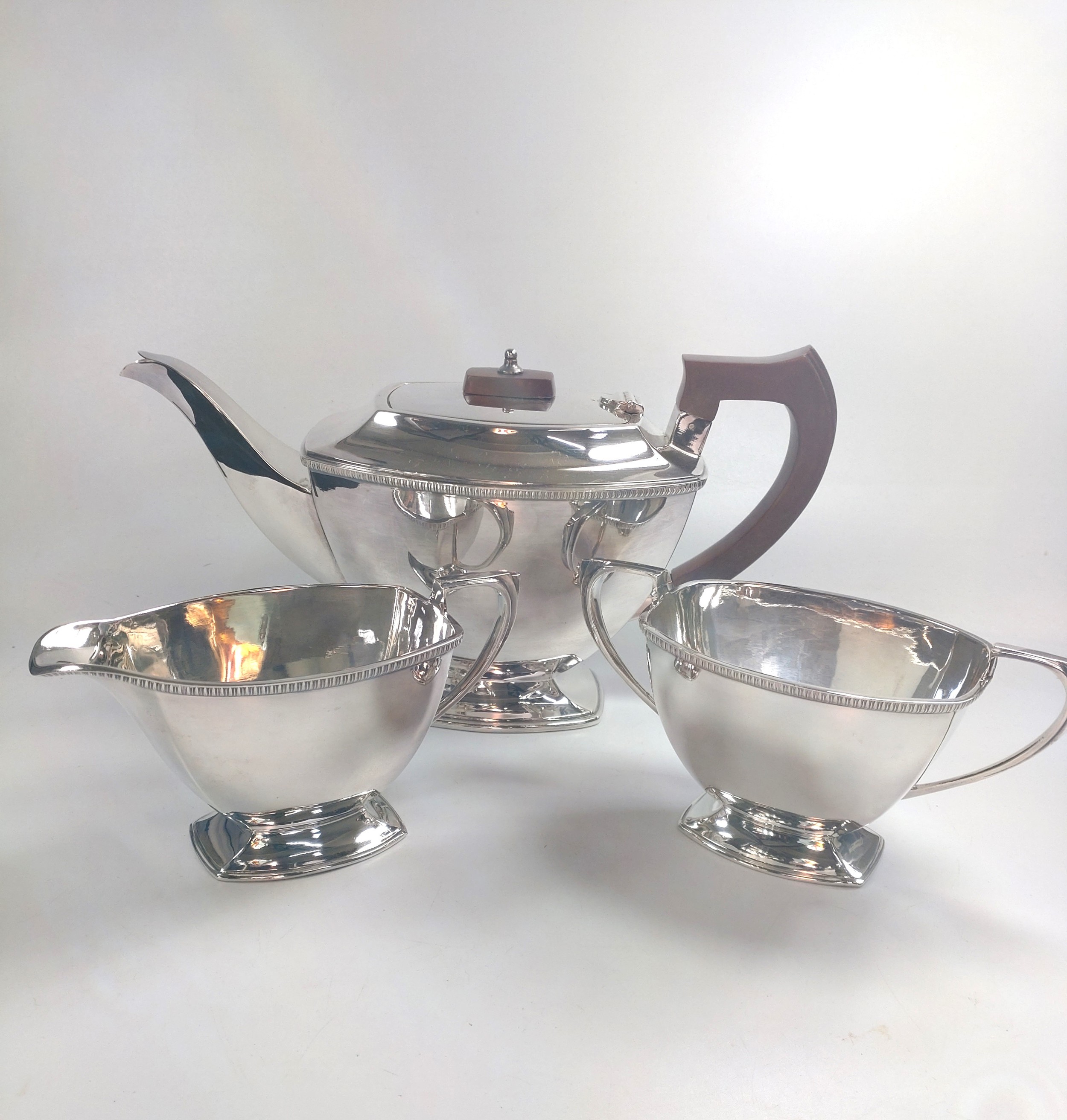 An Art Deco silver-plated tea set