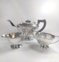 An Art Deco silver-plated tea set