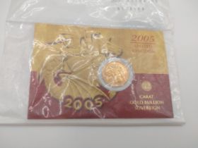 22 carat gold bullion sovereign 2005