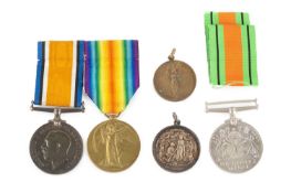 Two First World War medals, comprising the British War Medal and the Victory Medal, awarded to