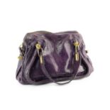 A purple handbag by Chloé, and a cream handbag by Versace, lengths 41cm and 36cm respectively (2)