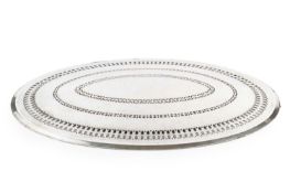 A George III Sheffield plate oval mazarine, of slightly domed form with pierced decoration, circa