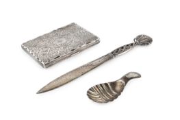 A Danish silver letter opener, with pierced and shaped handle, import marks for Stockwell & Co,