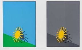 Patrick Hughes (b.1939) My Sun's Holiday, 1980 printer's proof, signed, titled, and dated in