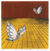 Nana Shiomi (b.1956) Butterflies; and Mask (men), 2002 each signed, titled, and inscribed in