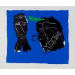 Bruce McLean (b.1944) Head with Green Smoke screenprint 102 x 80cm, unframed.