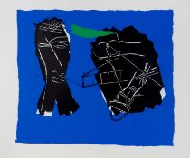 Bruce McLean (b.1944) Head with Green Smoke screenprint 102 x 80cm, unframed.