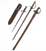 Two swords, a bayonet and a machete
