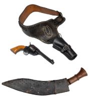 A replica pistol and a kukri knife