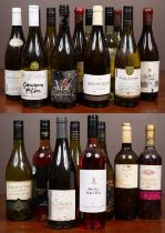 A collection of twenty one bottles of white wines