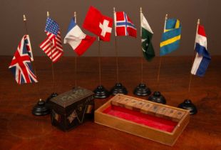 A Great War interest card box, flags, etc