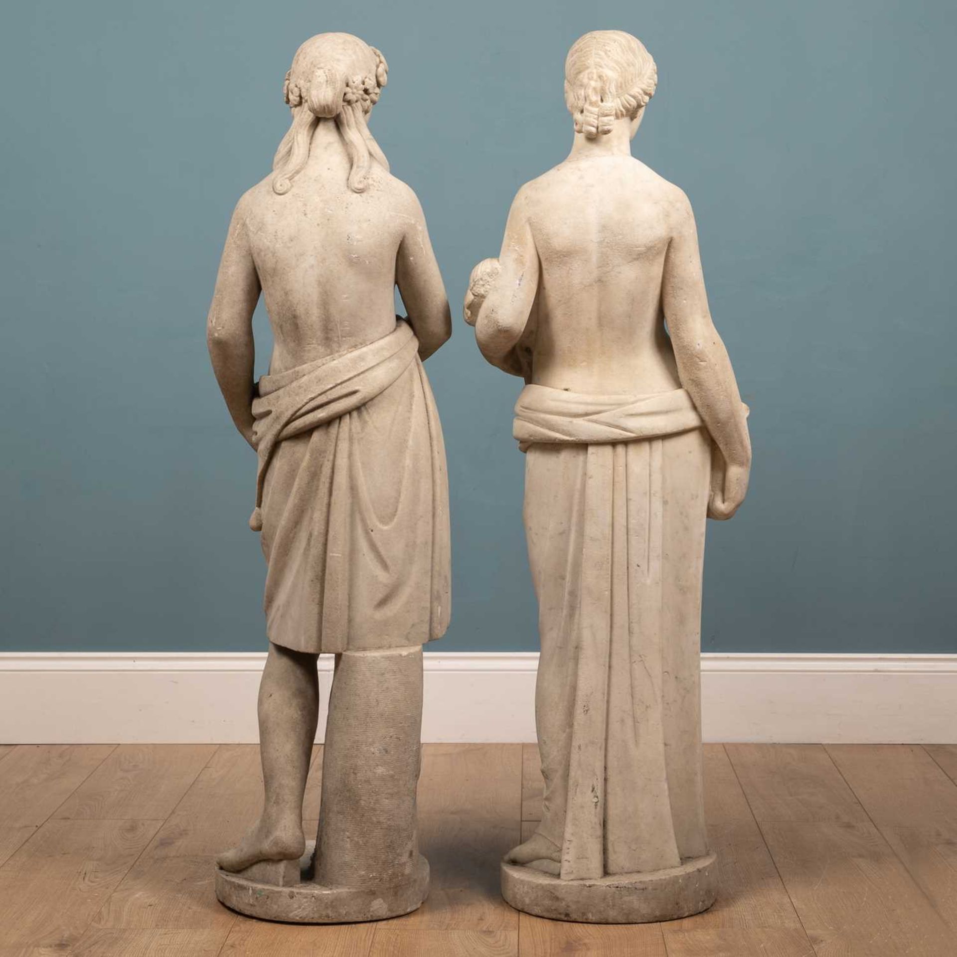 A pair of 19th century Italian white marble sculptures - Image 2 of 10
