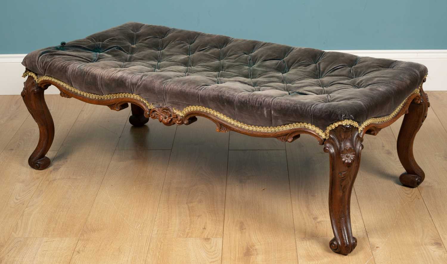 A 19th century rosewood rectangular stool - Image 3 of 3