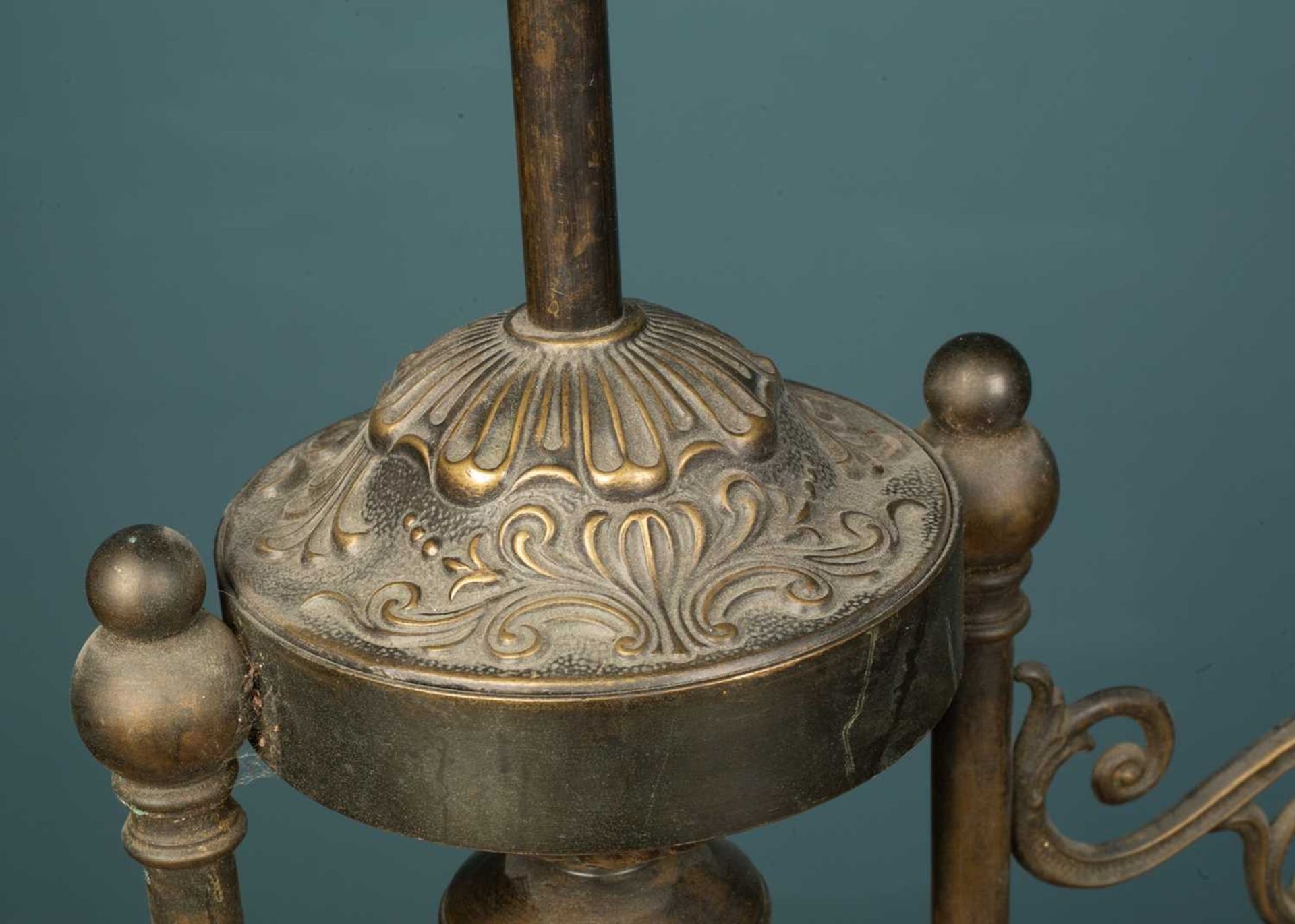 A pair of French empire style brass two branch candelabra lamps - Image 2 of 5