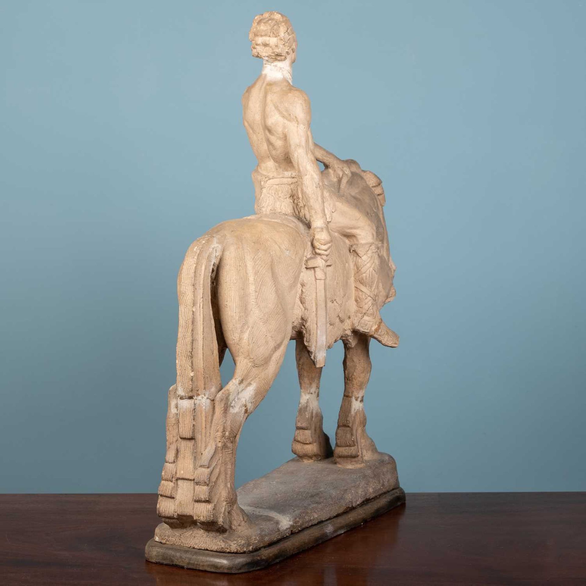 Early 20th century German school terracotta figure of a warrior on a horse - Image 2 of 15