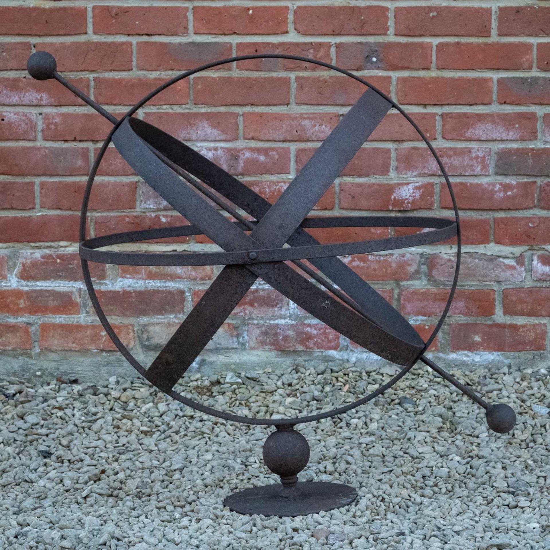 A large wrought iron armillary sphere sundial - Image 2 of 3