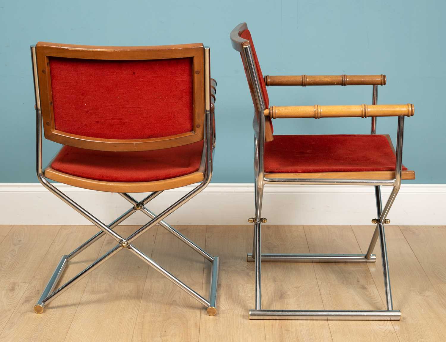 A pair of mid-century Italian director style armchairs - Image 2 of 2