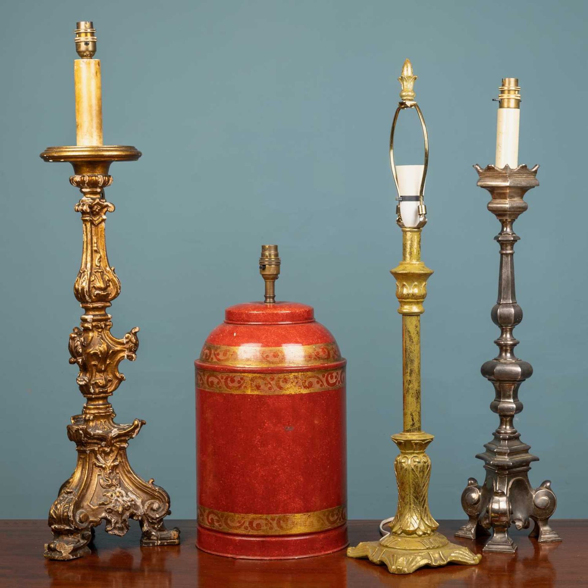 A group of four lamps