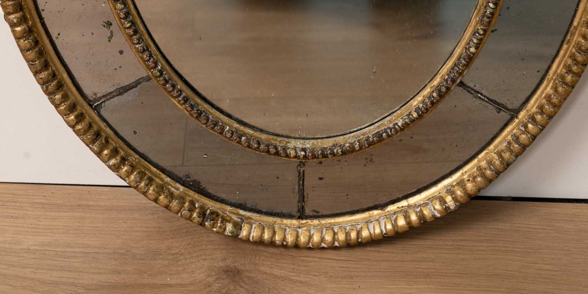 An antique small oval wall mirror - Image 2 of 3