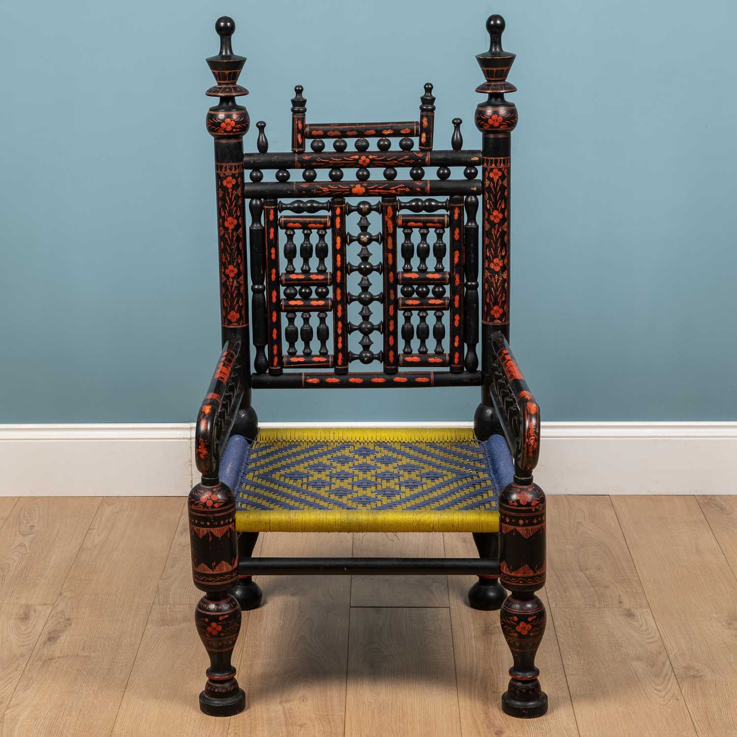 A late 19th century Anglo-Indian low armchair - Image 2 of 11