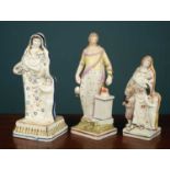 A group of three late 18th/early 19th century Staffordshire figures