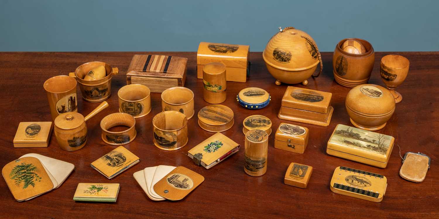 An assortment of Mauchline ware
