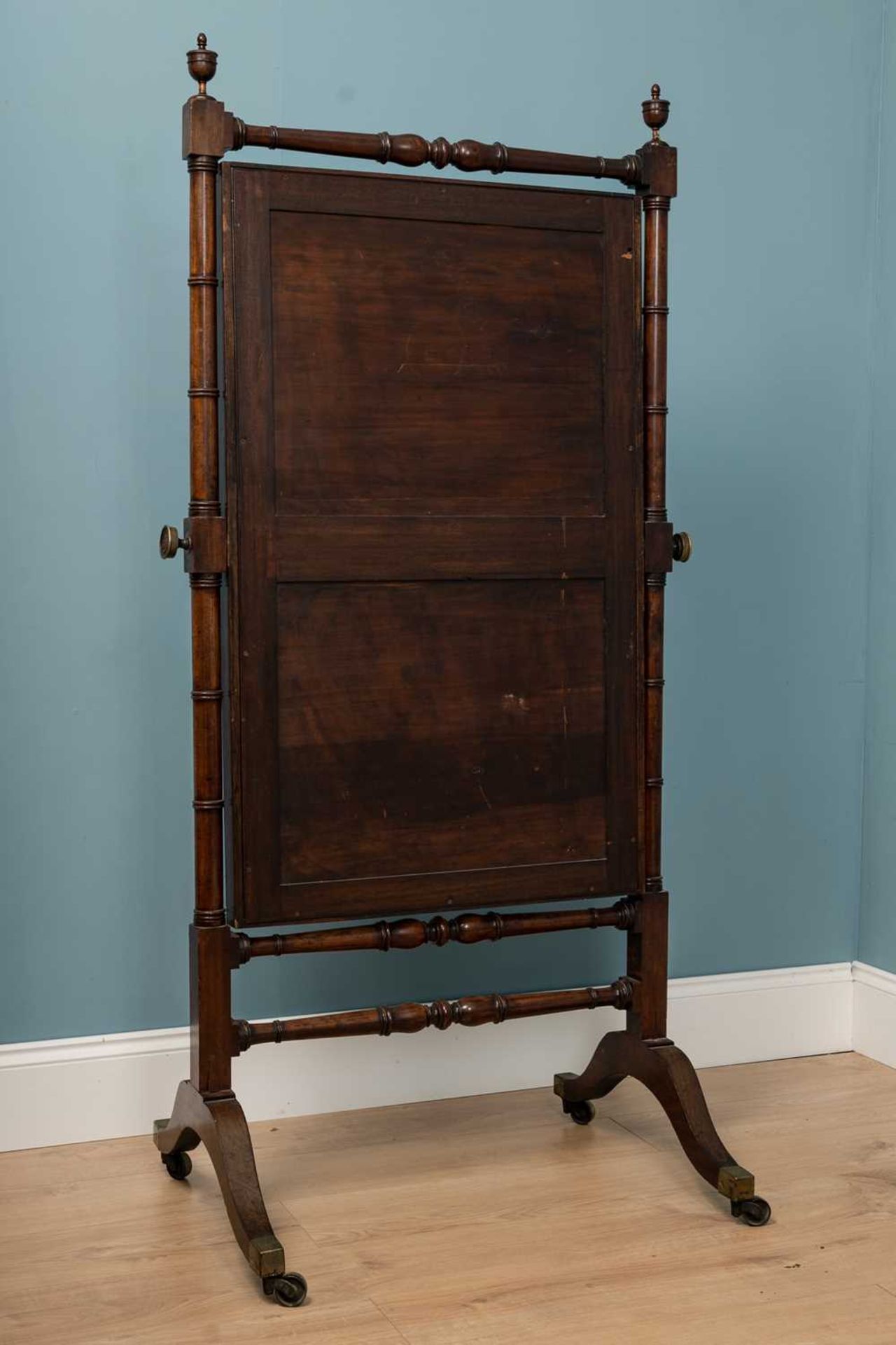 A 19th century mahogany cheval mirror - Image 2 of 6