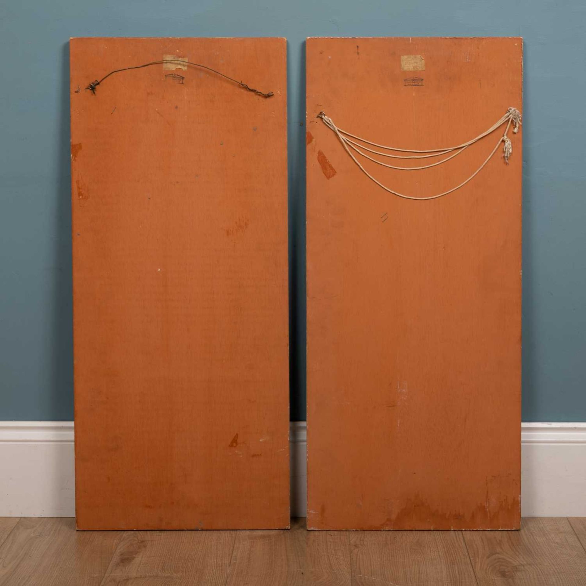 A pair of Italian mid 20th century painted panels - Bild 2 aus 2