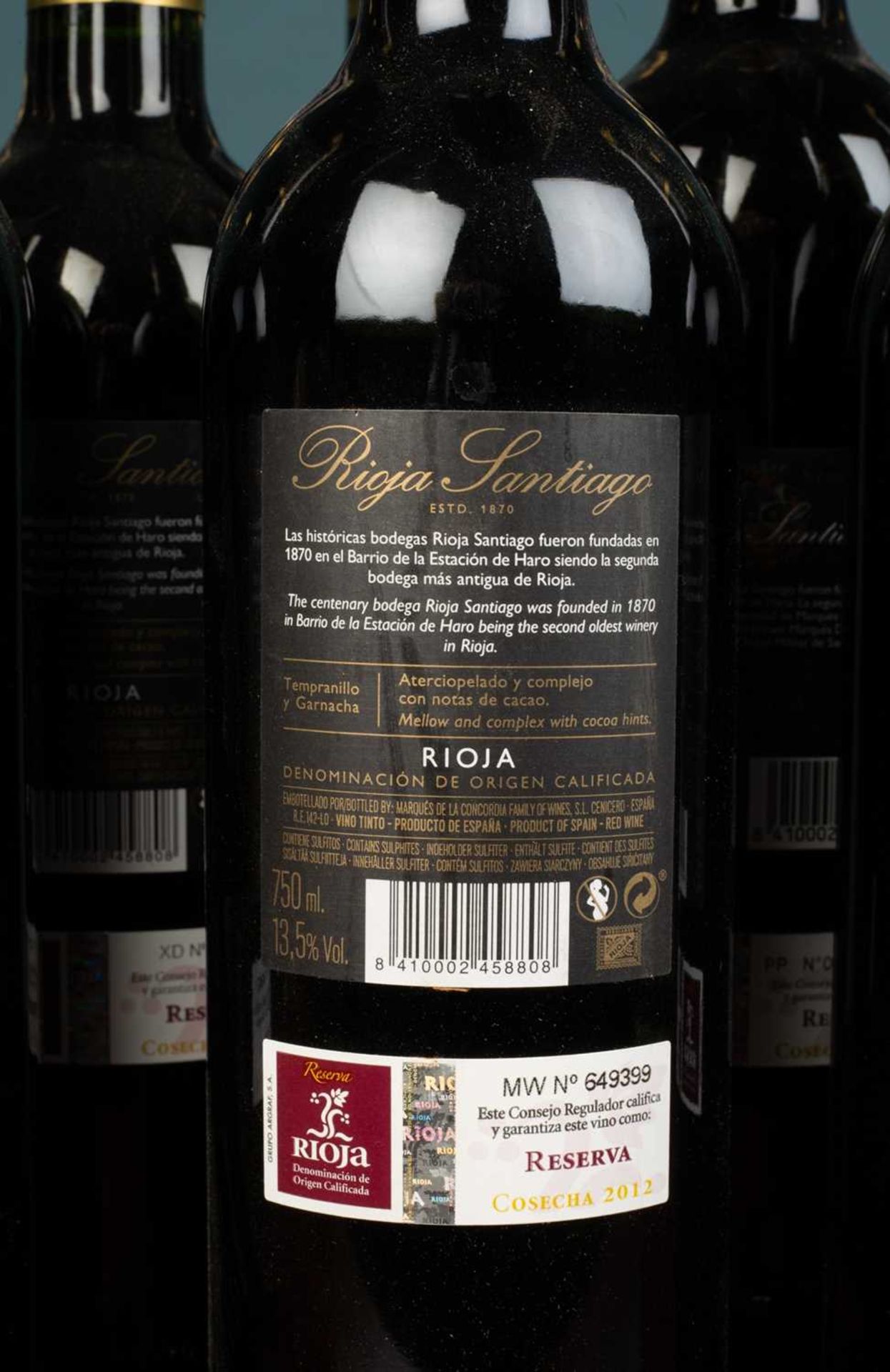 Twelve bottles of Rioja Santiago Reserva - Image 2 of 2