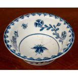 An 18th century blue and white porcelain patty pan