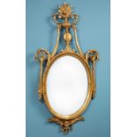 An 18th century Adam style giltwood wall mirror