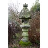A Japanese granite temple lantern