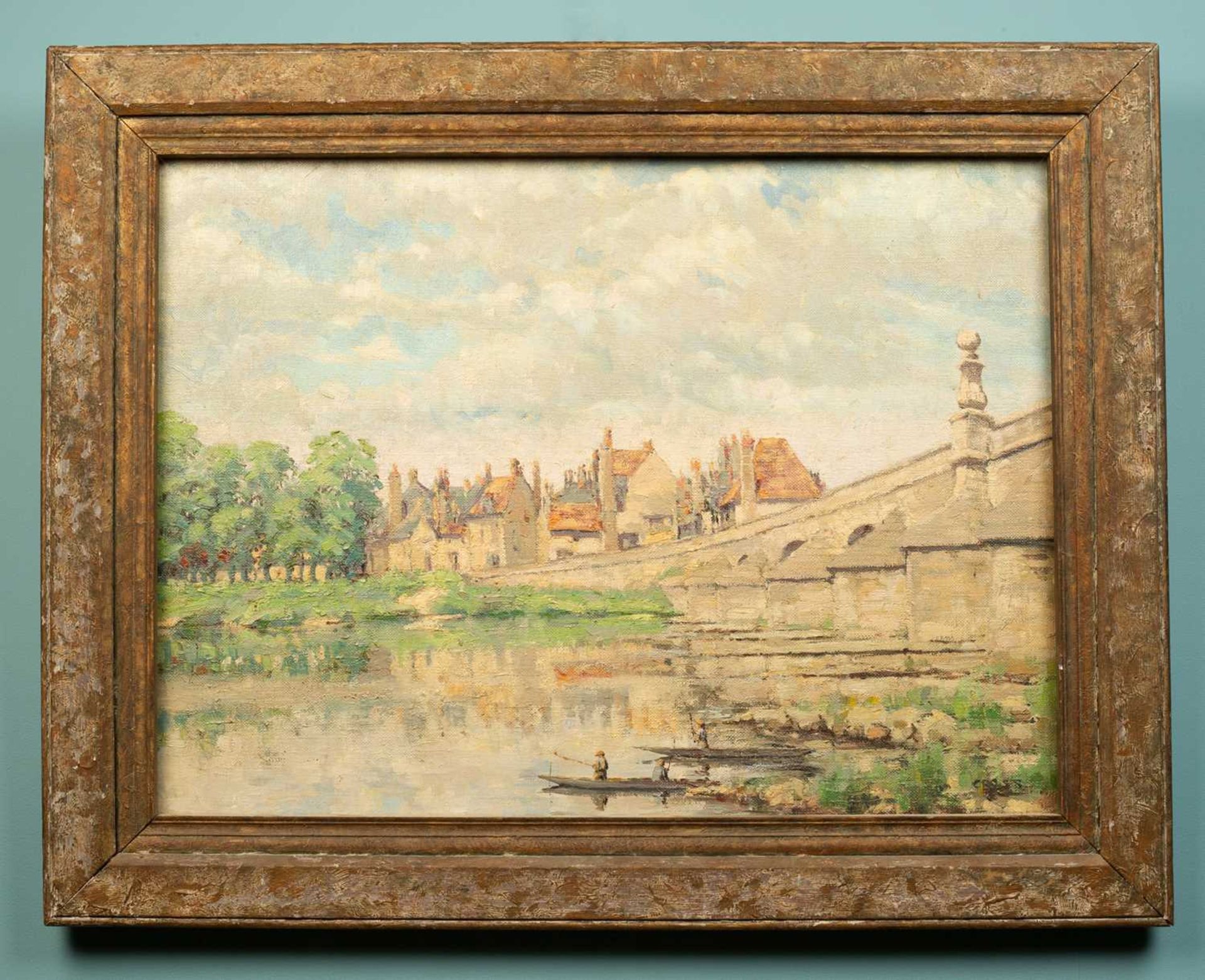 William Cross (20th century English school), 'The Bridge, La Chartre-Sur-Loire'