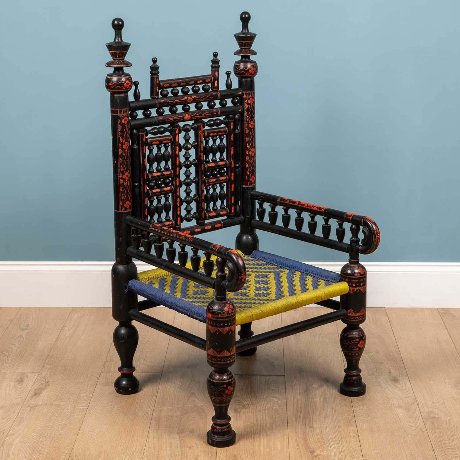 A late 19th century Anglo-Indian low armchair