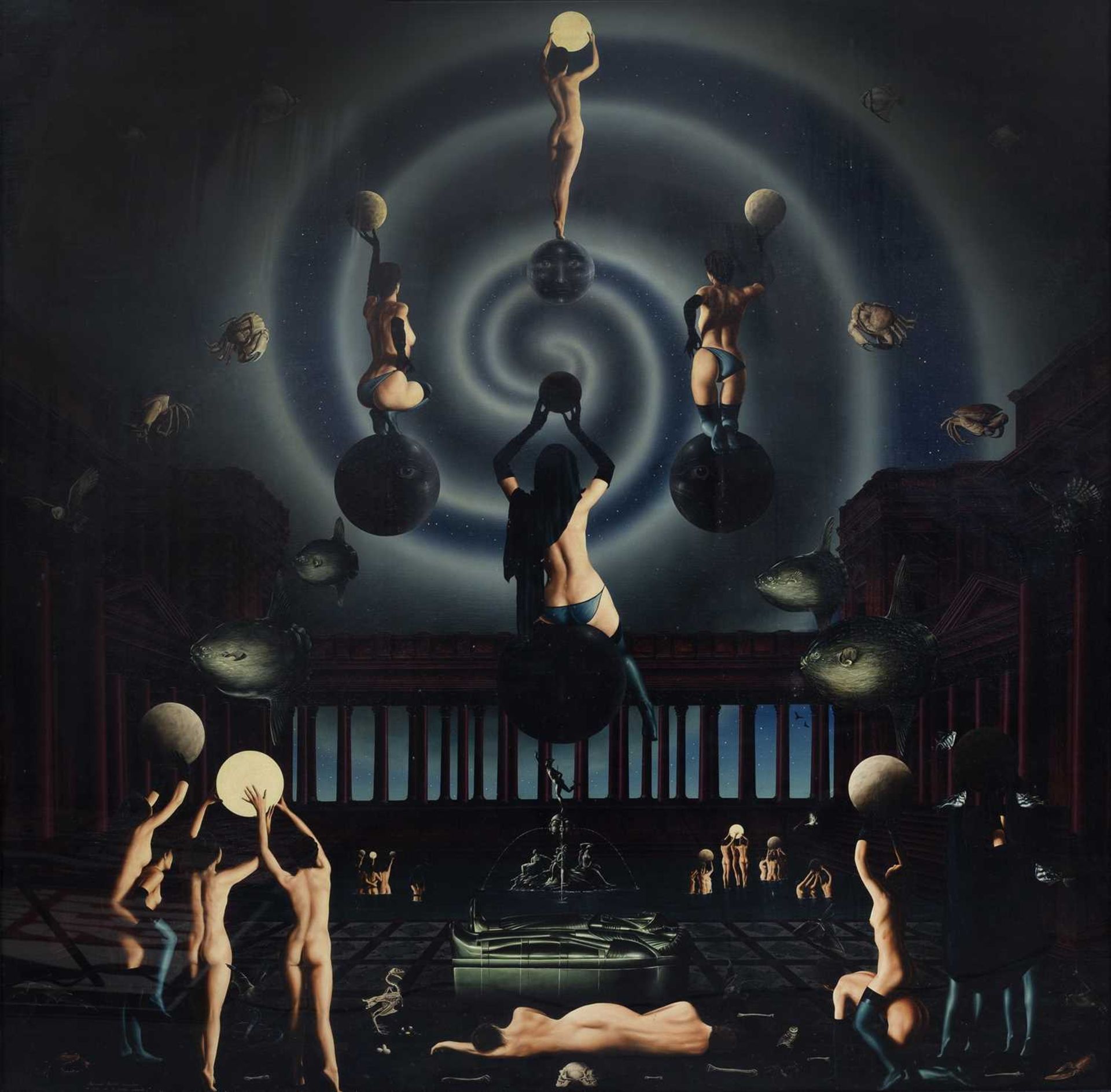 Raymond Douillet Chevoleau (b.1947-), 'La Lune et le culte occulte'