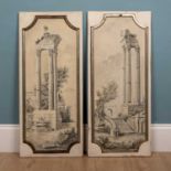 A pair of Italian mid 20th century painted panels