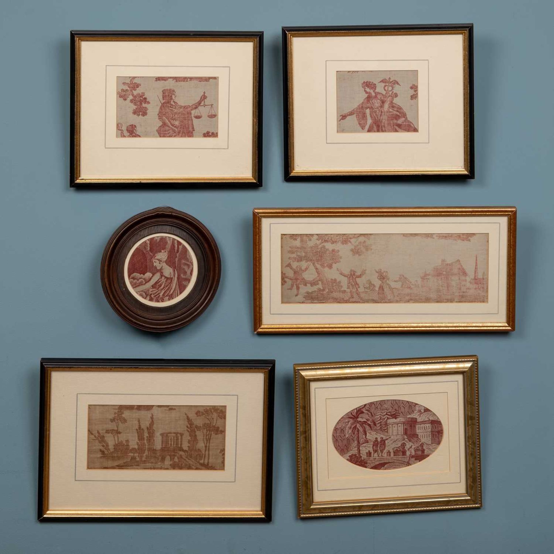 Six various pieces of 18th and 19th century toile
