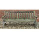 A teak garden bench