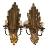 A pair or 18th century style giltwood wall appliques
