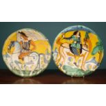 A pair of Montelupo maiolica chargers