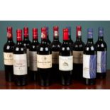 Twelve bottles of French red wine