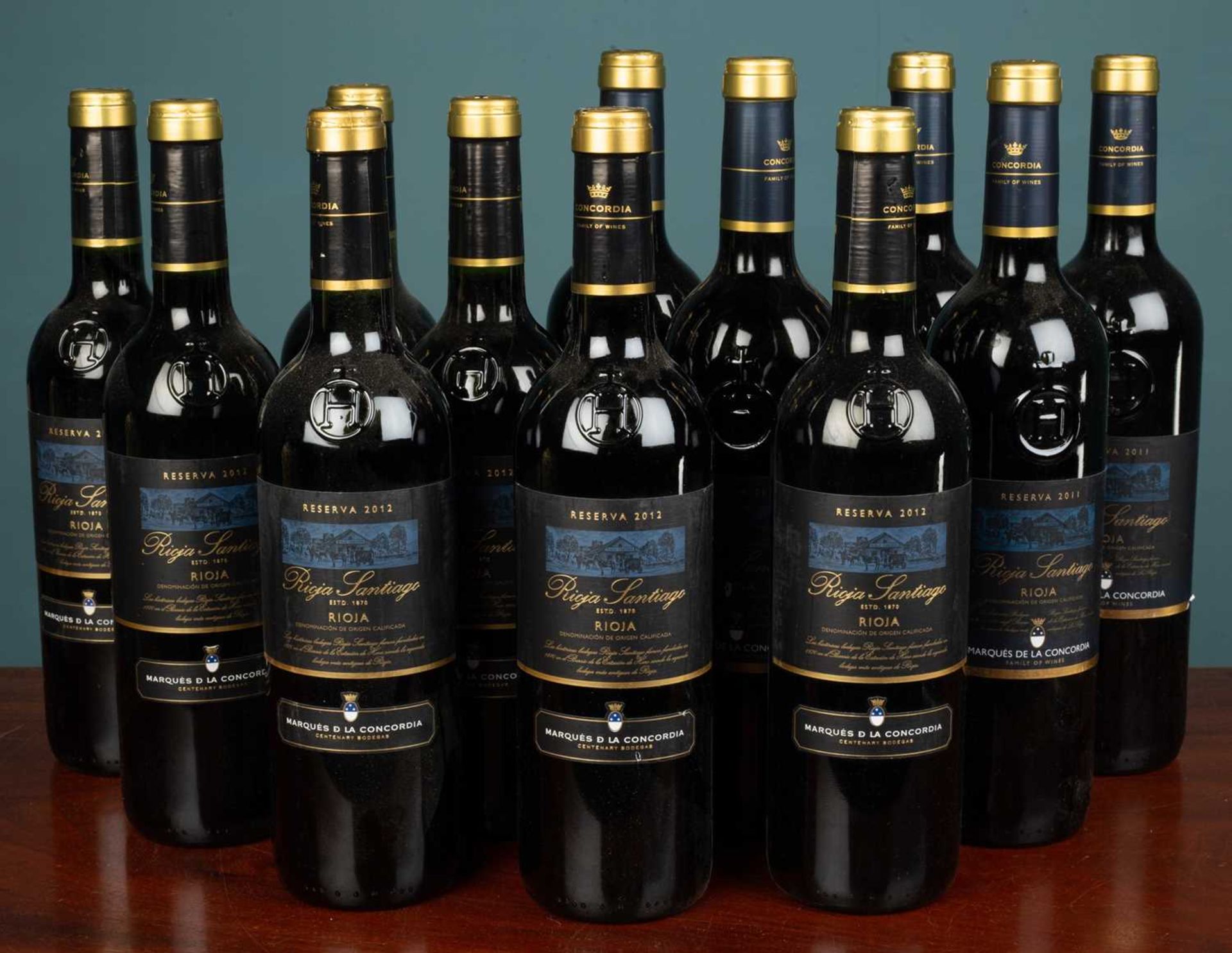 Twelve bottles of Rioja Santiago Reserva