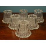 A set of six Murano clear glass lampshades