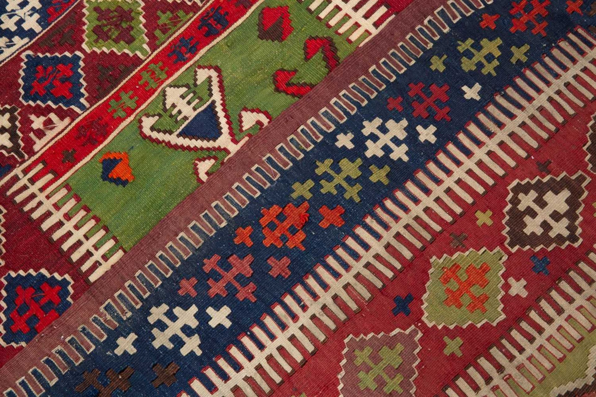 A late 19th/early 20th century Kelim polychrome rug - Image 3 of 3