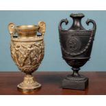 Two decorative urns