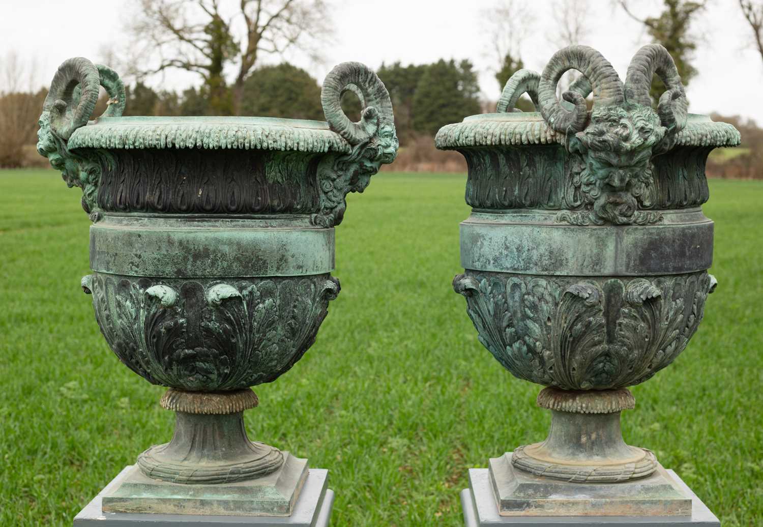 A pair of 18th or 19th century bronze urns designed by Claude Ballin - Image 3 of 12